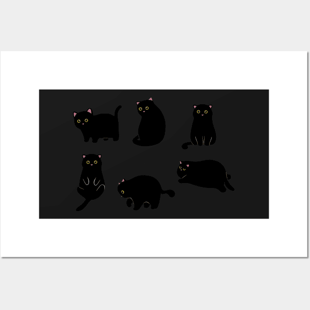 Black Cat Collection Wall Art by RajaGraphica